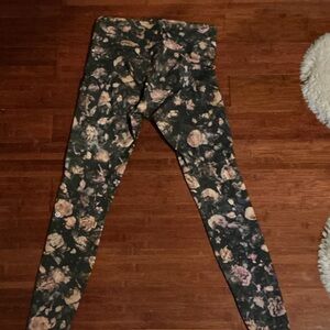 lululemon athletica Kids Floral Leggings - Black and Pink